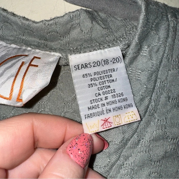 Women’s Image By Sears Vintage 90’s Long Sleeve  Top with Flower Buttons Size 20 - Picture 5 of 16